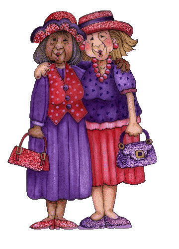 Eleganckie dwie babcie bez tła